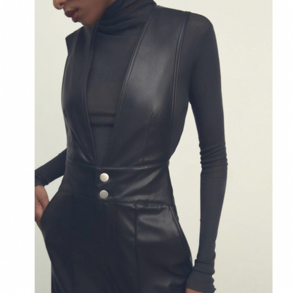 Zara  Faux Leather Jumpsuit - Picture 4 of 9